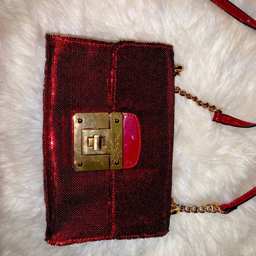 Aldo Red Sequins Crossbody Bag